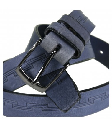 Men's leather belt PLW-R-18 NAVY
