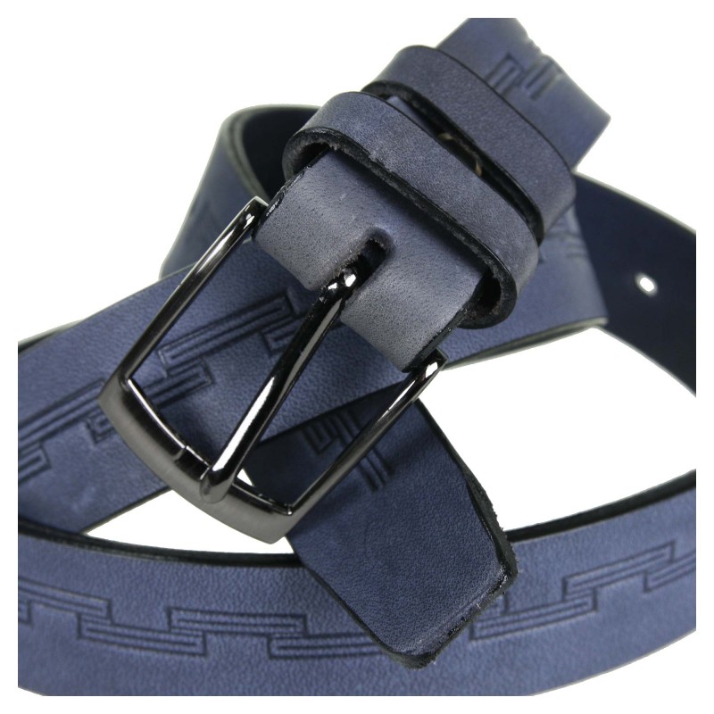 Men's leather belt PLW-R-18 NAVY