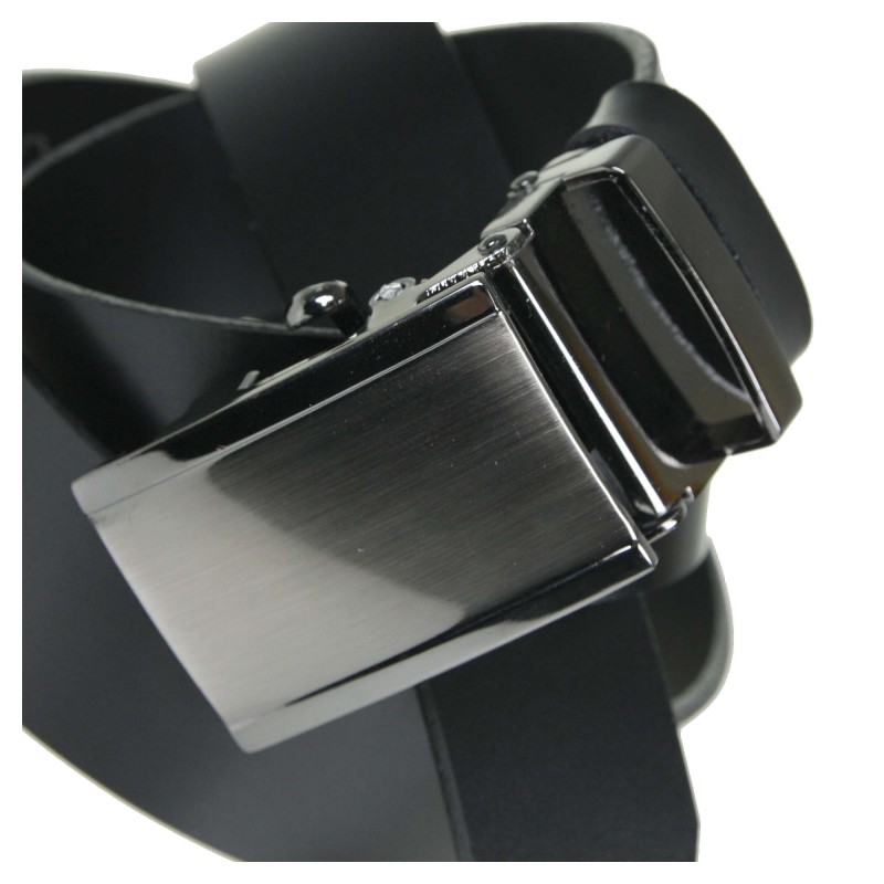 Men's leather belt MPAA5-35 BLACK
