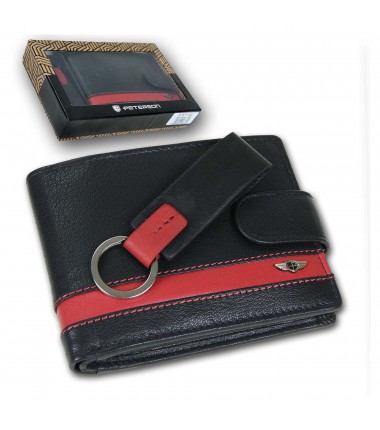 A set of men's wallet + keychain PTN PK1-N992L Peterson