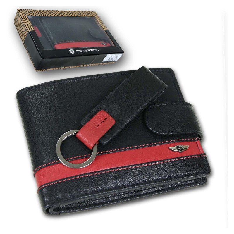 A set of men's wallet + keychain PTN PK1-N992L Peterson