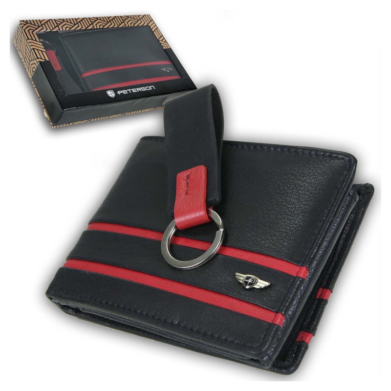 A set of men's wallet + keychain PTN PK2-N992 Peterson
