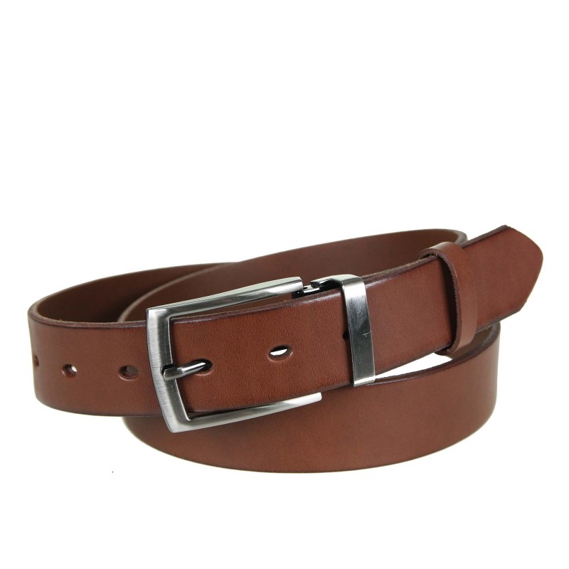 Men's leather belt PAM1085-35 BROWN