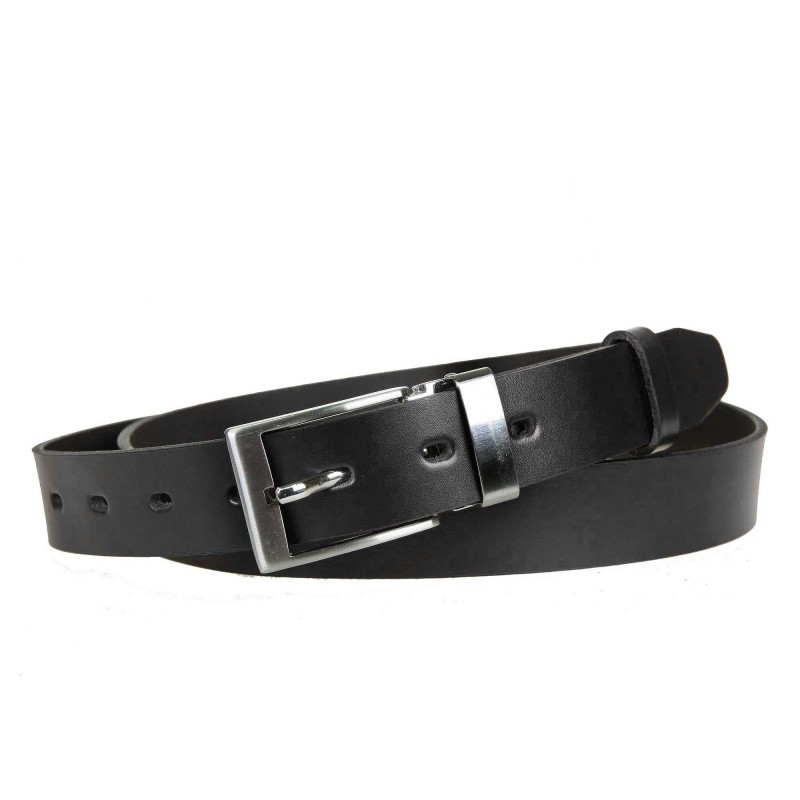 Men's leather belt MPA009-30 BLACK