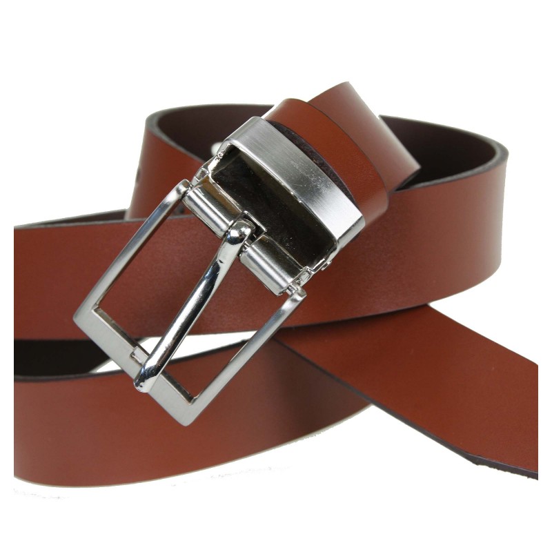 Men's leather belt MPA009-30 BROWN