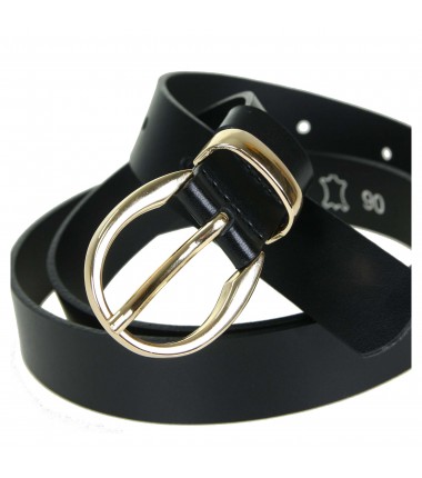 Women's belt PA641-A-30 BLACK leather