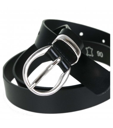 Women's belt PA641-30 BLACK leather