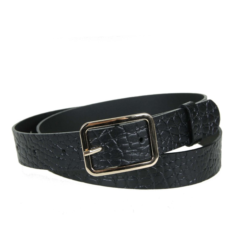 Women's belt PA656-A-30 BLACK ZW croco leather