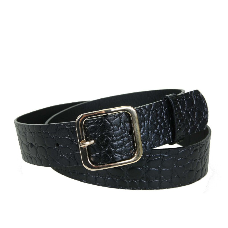 Women's belt PA657-A-30 BLACK ZW croco leather