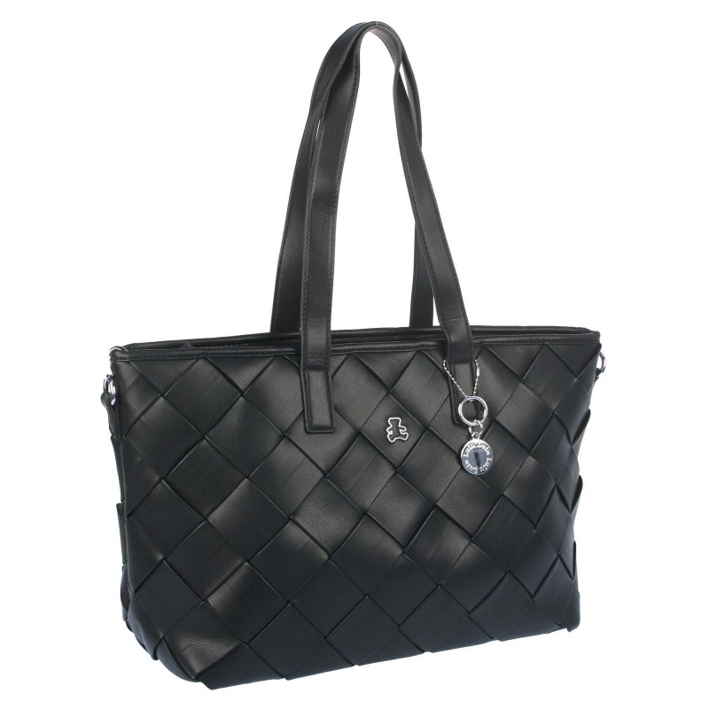 Large LULU-P22083 LULU CASTAGNETTE handbag with a braided front