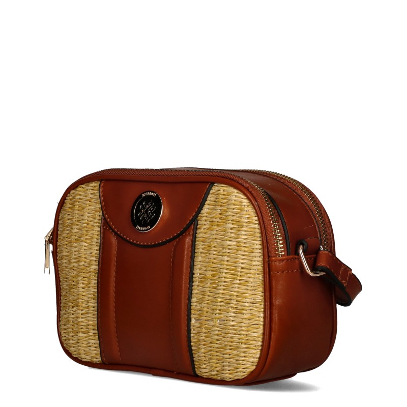 Handbag 175023WL with natural weaving Monnari