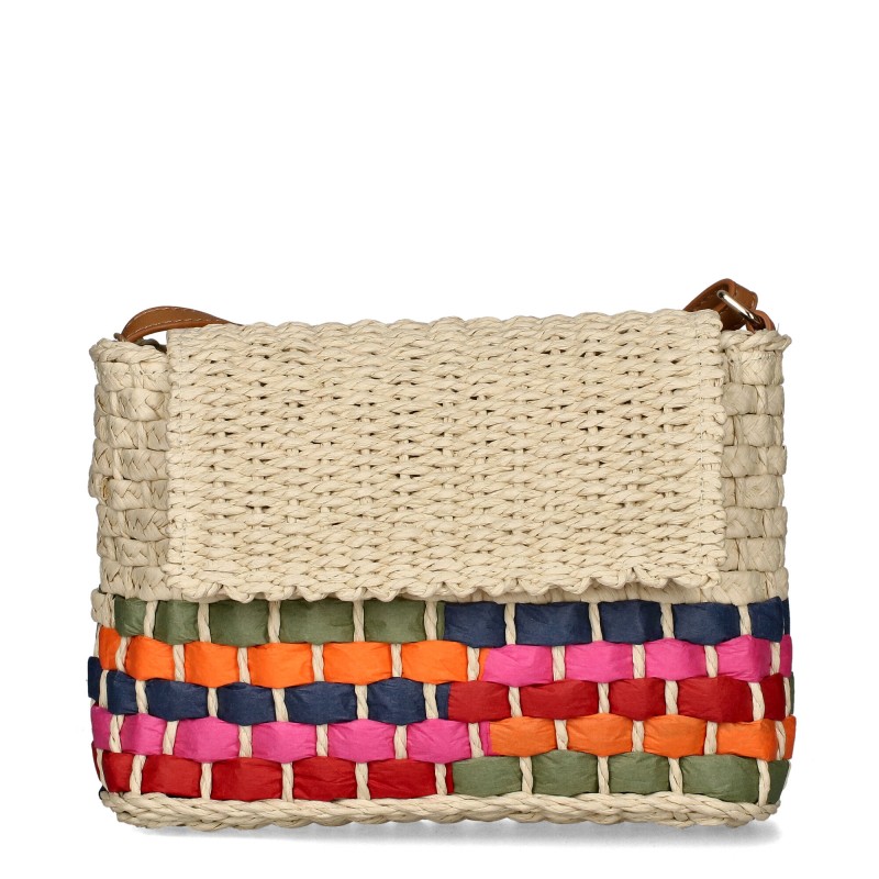 Handbag with a natural weave C2030 Flora & co