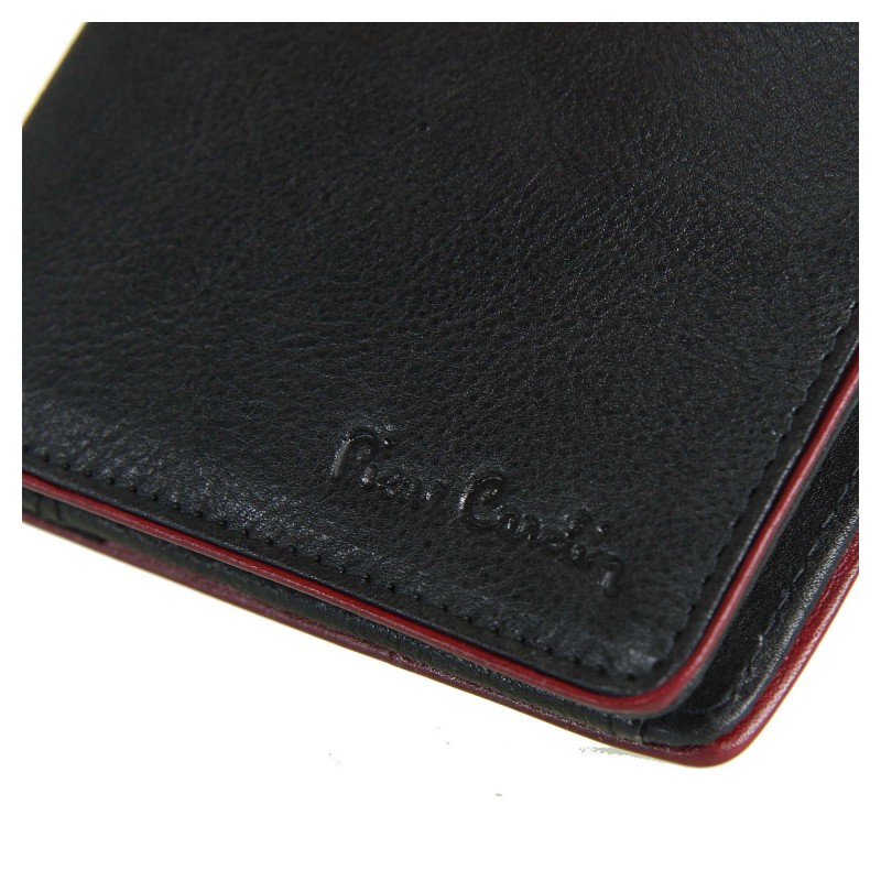 Wallet TILAK05TOMBLE8824 BLACK+RED Pierre Cardin Natural Leather