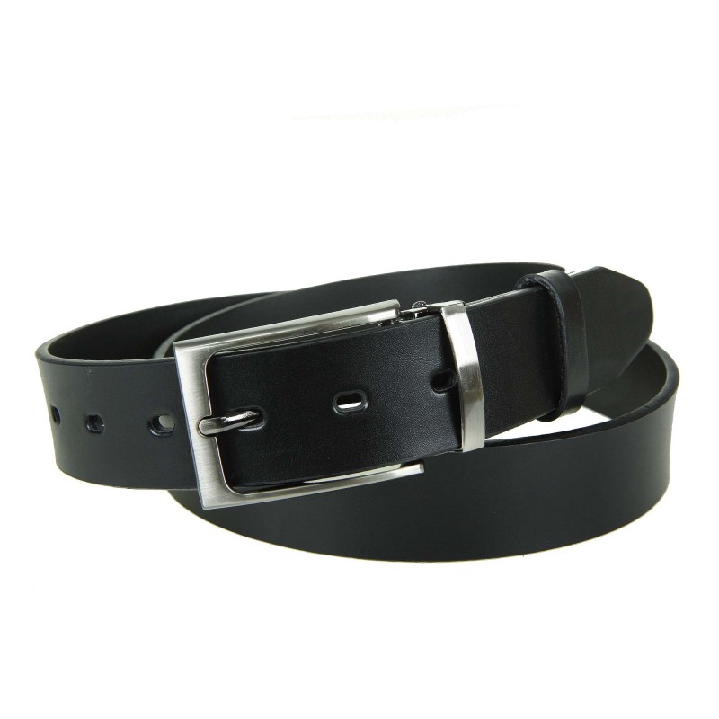 Men's leather belt MPA084-35 BLACK