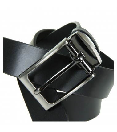 Men's leather belt MPA084-35 BLACK