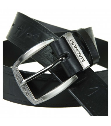 Men's leather belt MPA31-40 BLACK