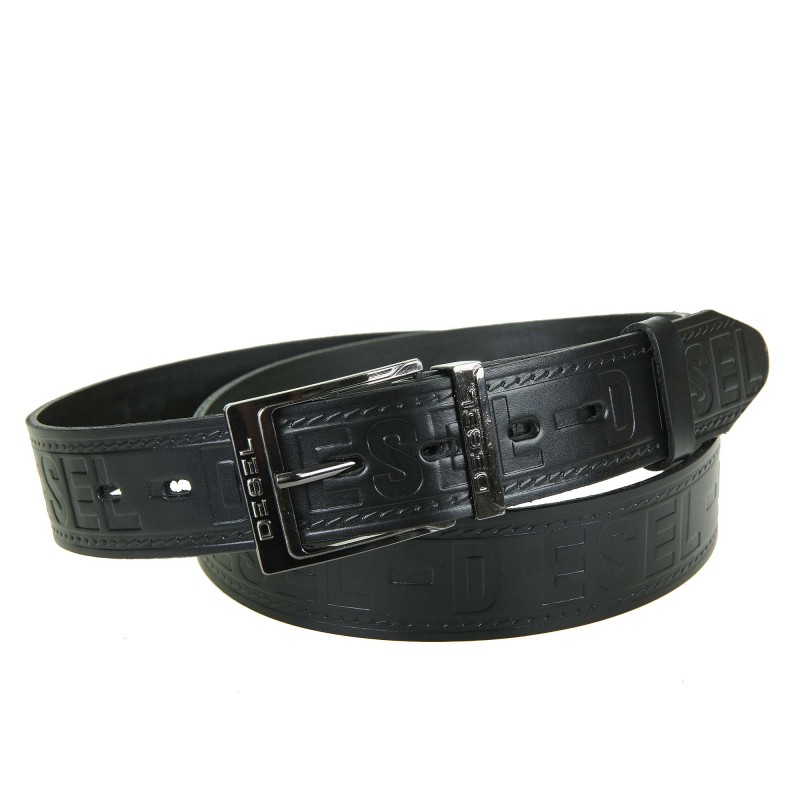 Men's leather belt MPA18-40 BLACK