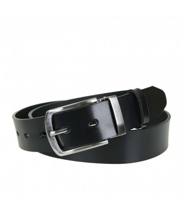 Men's leather belt MPA070-35 BLACK