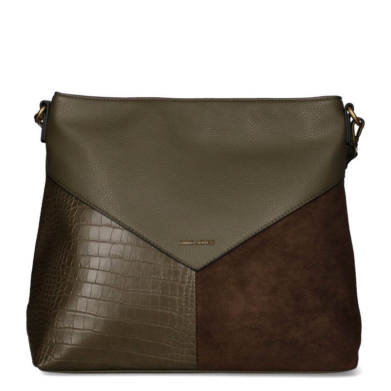 Handbag with a croco motif and suede 7003-3 23JZ DAVID JONES