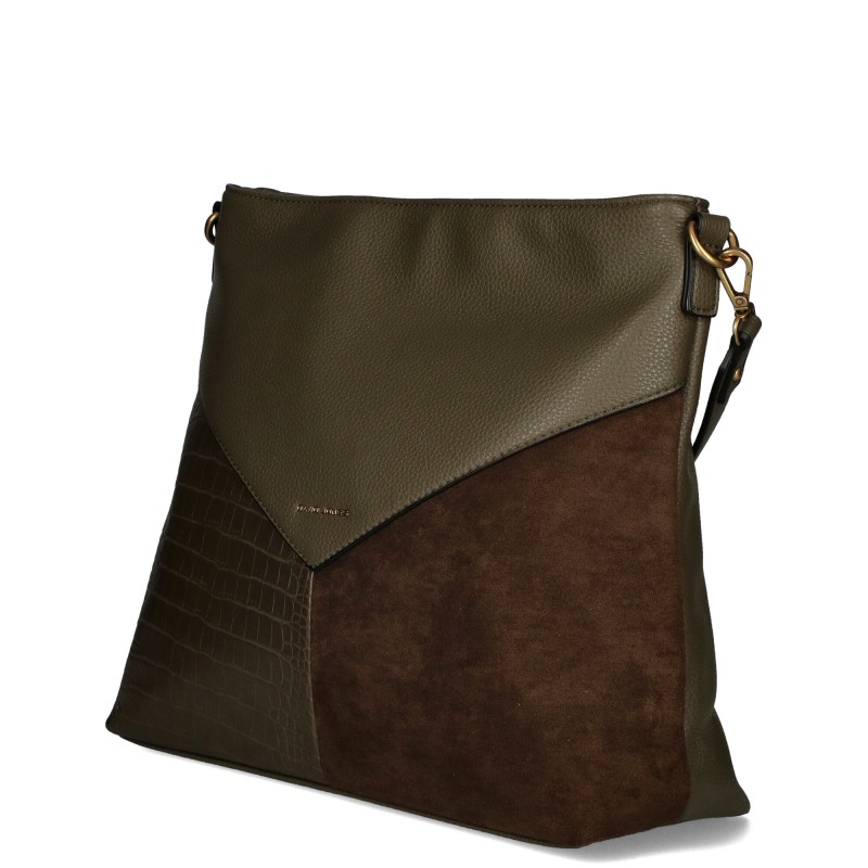 Handbag with a croco motif and suede 7003-3 23JZ DAVID JONES