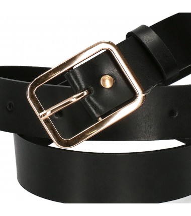 Women's belt PA656-A-30 BLACK gold buckle