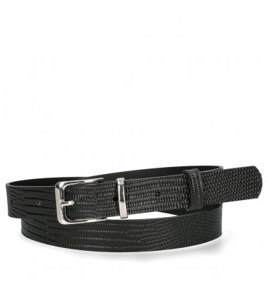 Women's belt PA1003-25 BLACK ZW with an animal motif