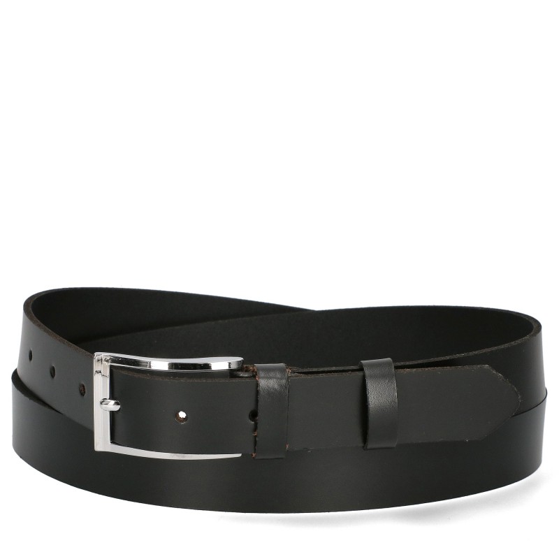 Men's leather belt PAM1090-30 BLACK