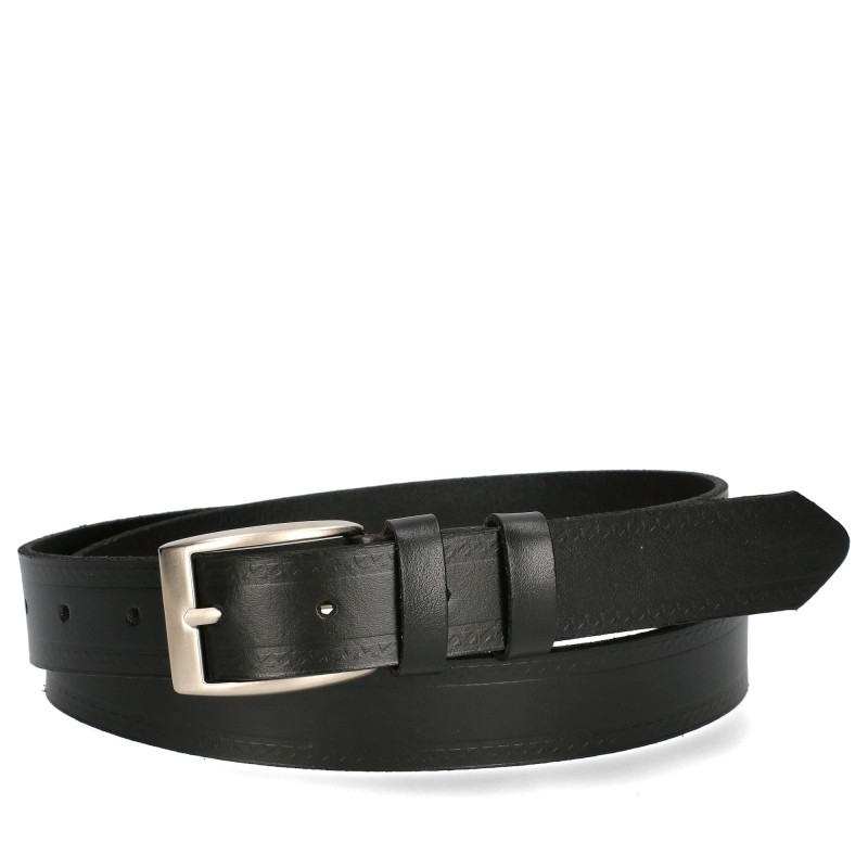Men's leather belt PAM1126-3 BLACK