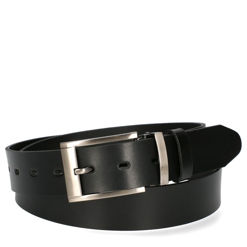 Men's leather belt MPA071-35 BLACK