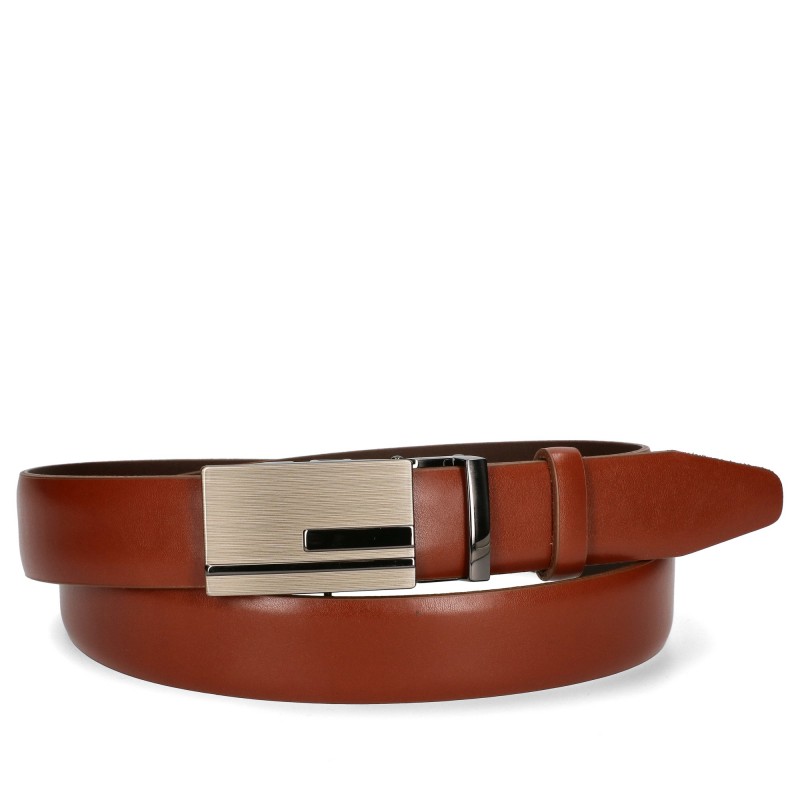 Men's leather belt MPA045-3 COGNAC AUTOMATIC