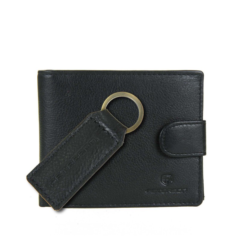 Men's wallet + keychain set PTN SET-M-N992L-D Peterson