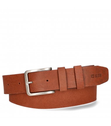 Men's leather belt MM675015 BROWN BIG STAR
