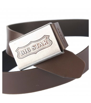 Men's leather belt HH674147 D.BROWN BIG STAR logo