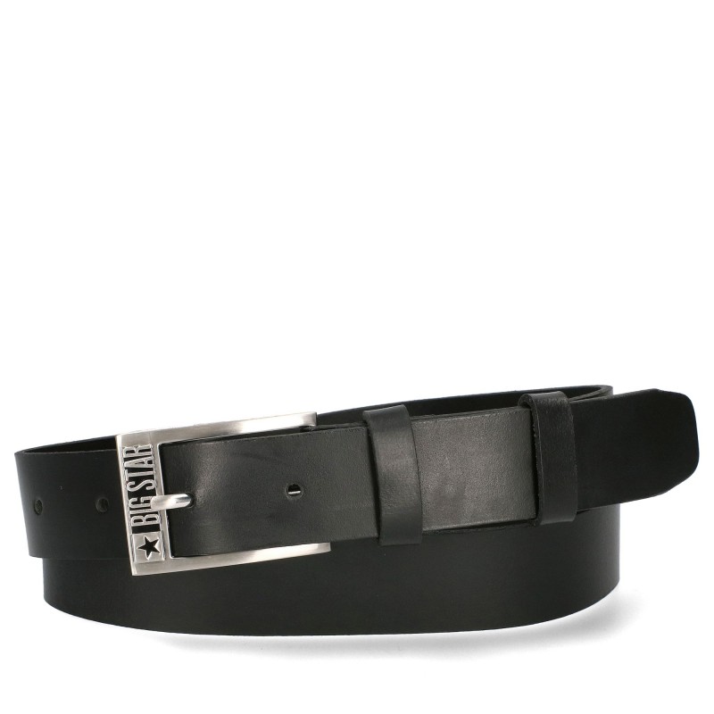 Men's leather belt KK675110 BLACK BIG STAR