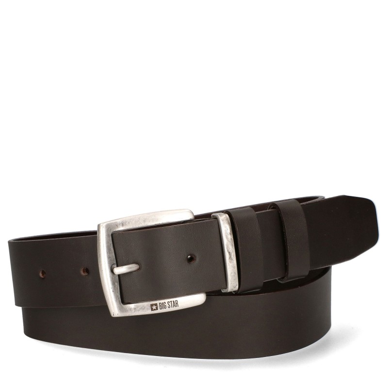 Men's leather belt HH674107 D.BROWN BIG STAR