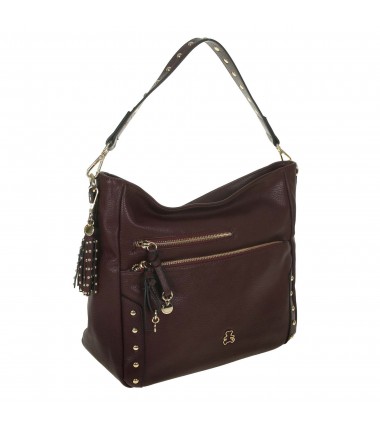 LULU-A22032 LULU CASTAGNETTE handbag with front zippers and studs