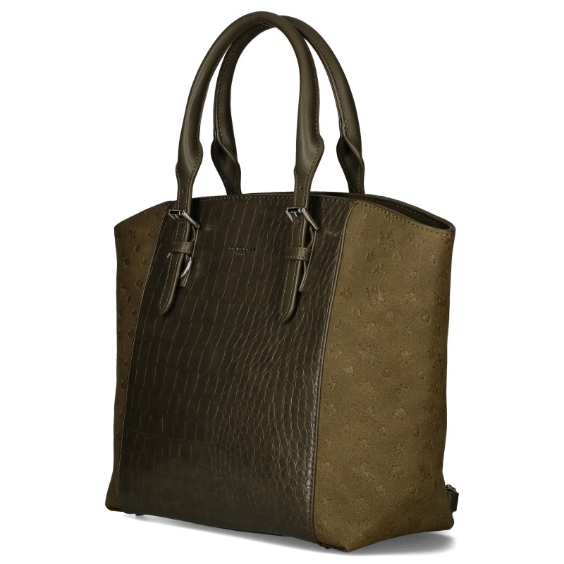Suede bag with an animal motif 6863-4 DAVID JONES