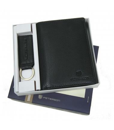 Men's wallet + keychain set PTN SET-M-N4-D Peterson