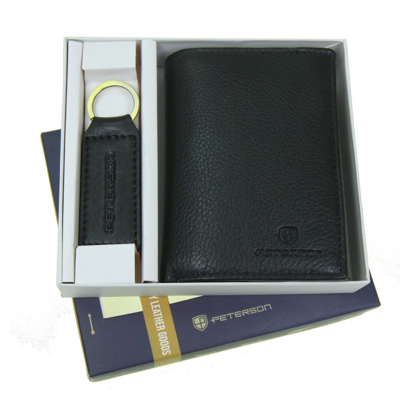 Men's wallet + keychain set PTN SET-M-1542-D Peterson