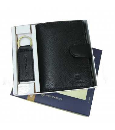 Men's wallet + keychain set PTN SET-M-N4L-D Peterson
