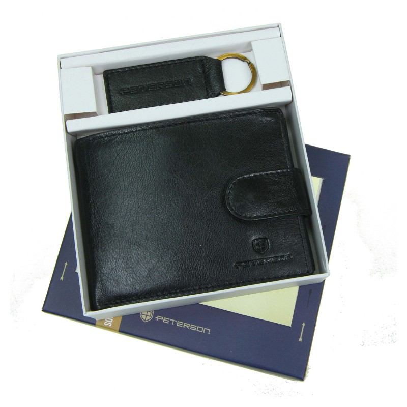 Men's wallet + keychain set PTN SET-M-N992L-GVT Peterson