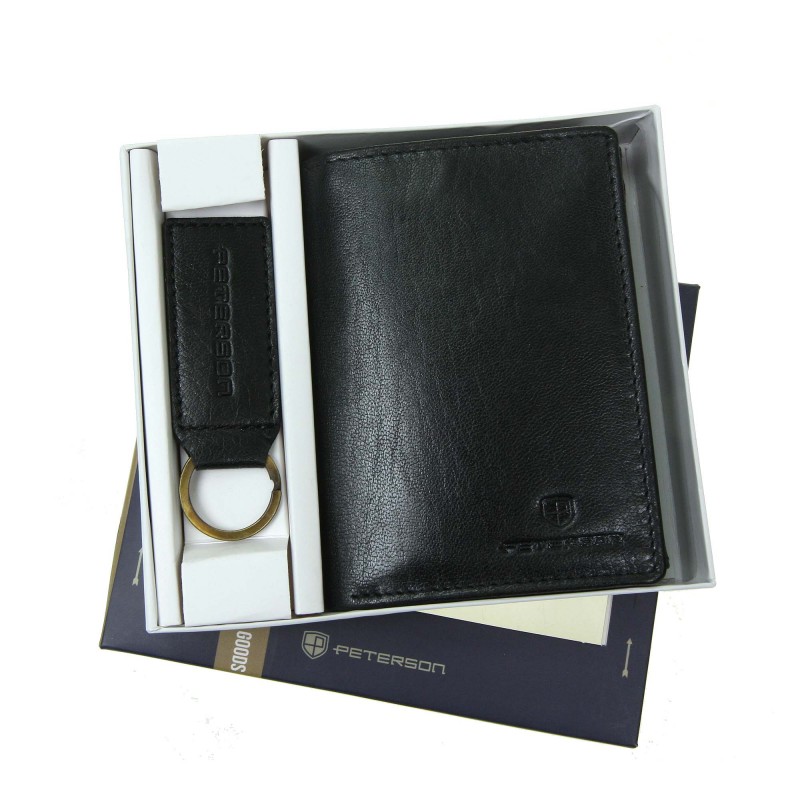 Men's wallet + keychain set PTN SET-M-1542-GVT Peterson
