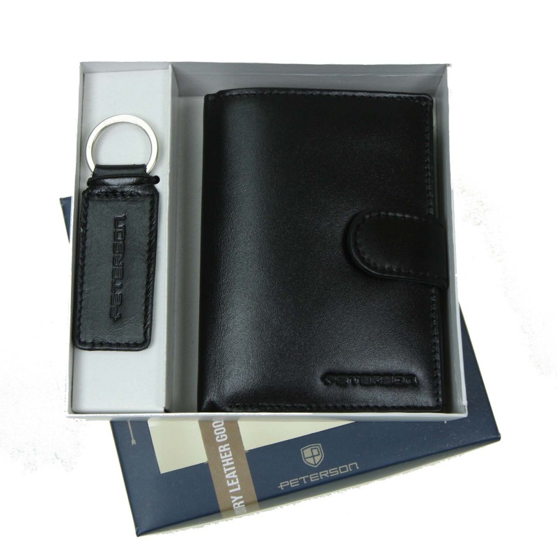 Men's wallet + keychain set PTN SET-M-1542L-KCS Peterson