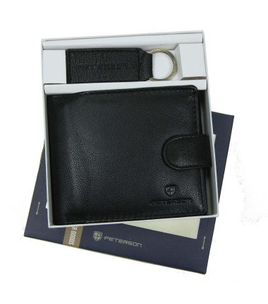 Pánska peňaženka + súprava kľúčenky PTN SET-M-N992L-D ​​​​Peterson