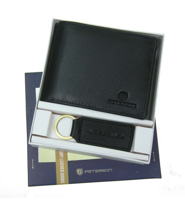 Men's wallet + keychain set PTN SET-M-1549-D Peterson