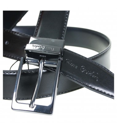 Men's belt FWJX5 D BLACK-BLUE PIERRE CARDIN bilateral