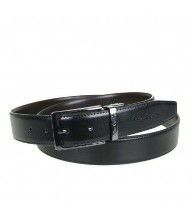 Men's belt FWJX5 D BLACK-BROWN PIERRE CARDIN