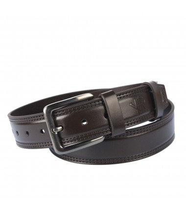 Men's leather belt RPM-32-PUM BROWN ROVICKY