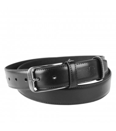 Men's leather belt RPM-14-PUM BLACK ROVICKY