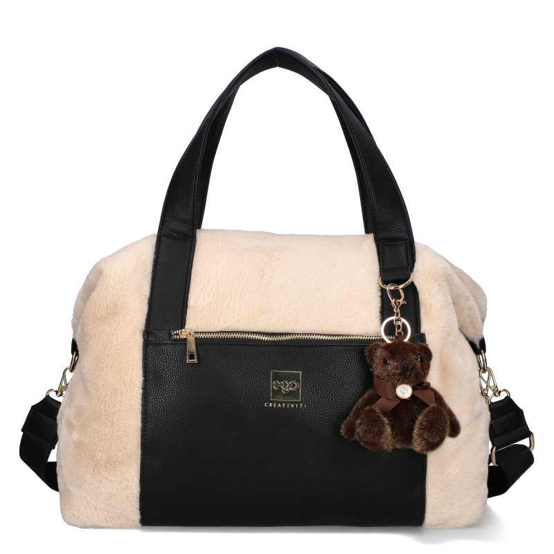 Large handbag 23122 F23 23JZ EGO with a teddy bear